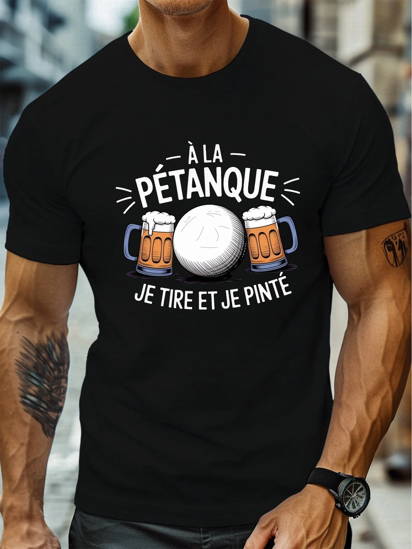 Party Games Quotes Short - Fashion Men's Pétanque Beer Funny Graphic