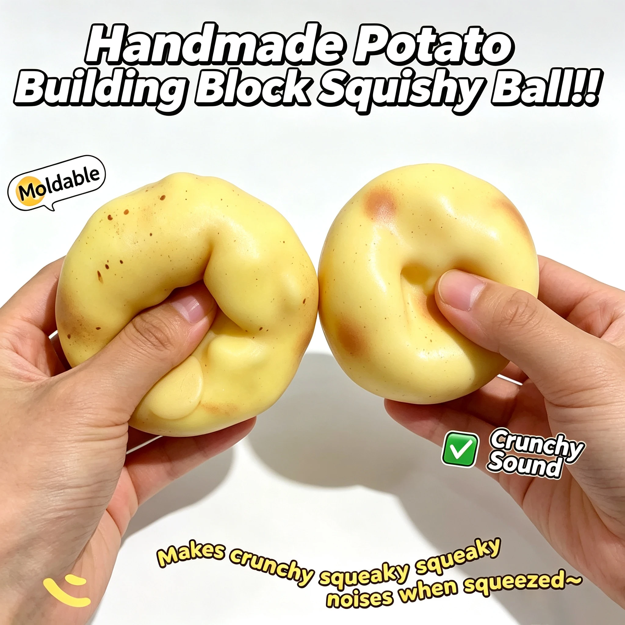 Party Games Event - Crunchy Potato Squishy Stress Ball ASMR