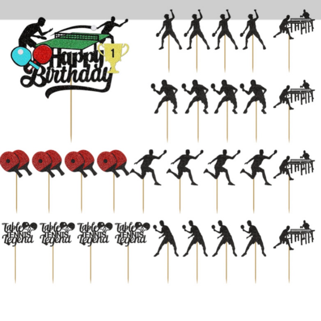 Ping Pong Cake Topper Happy Bi - Party Games Jenga 评论和价格