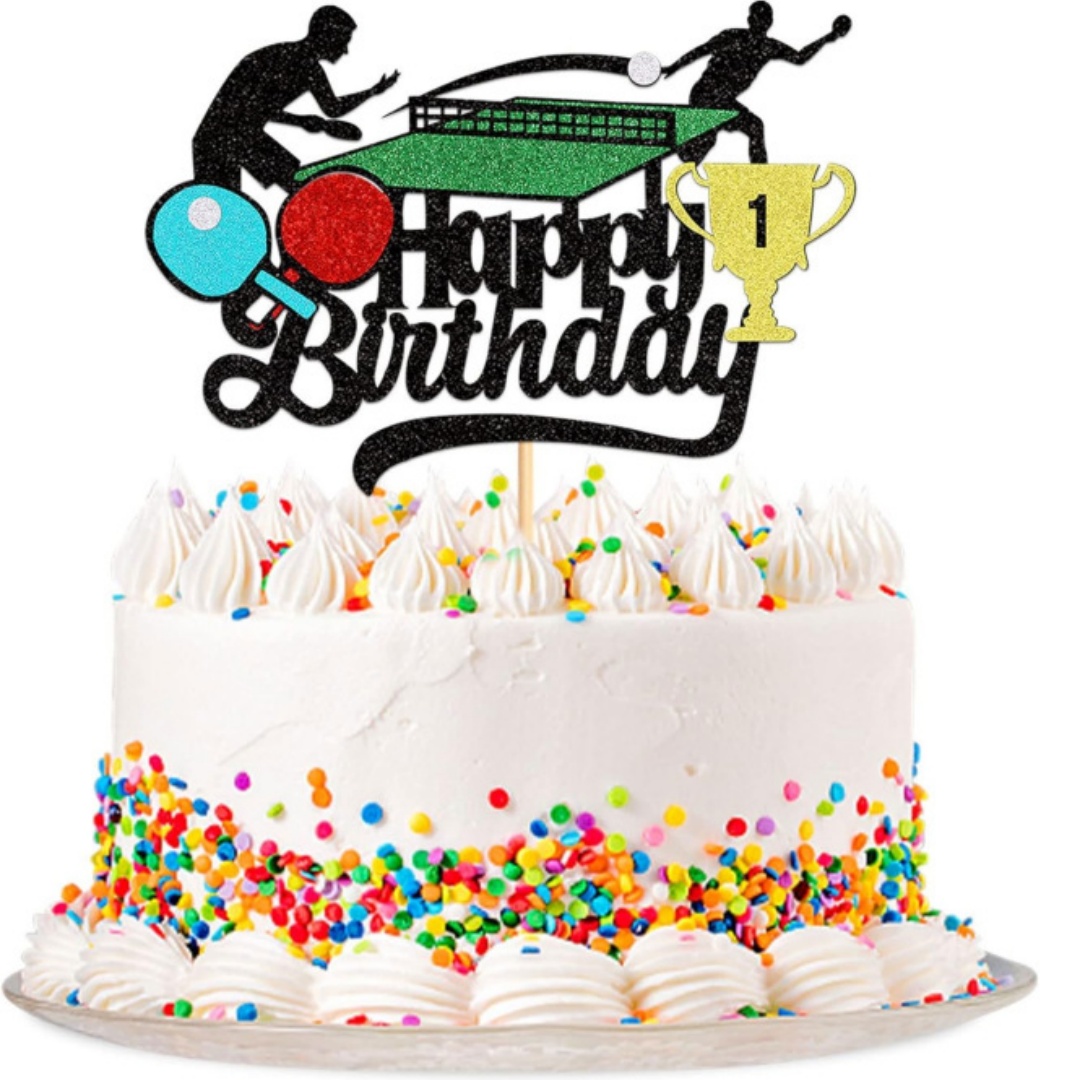 Ping Pong Cake Topper Happy Bi - Party Games Jenga 评论和价格