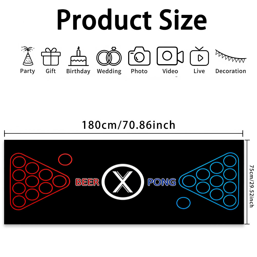 Beer Pong Game Table Runner Dr - Party Games Jenga 评论和价格
