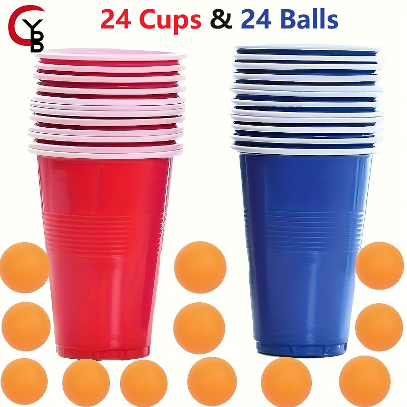 YANBIGUO Beer Pong Game Set 24 - Party Games Jenga 评论和价格