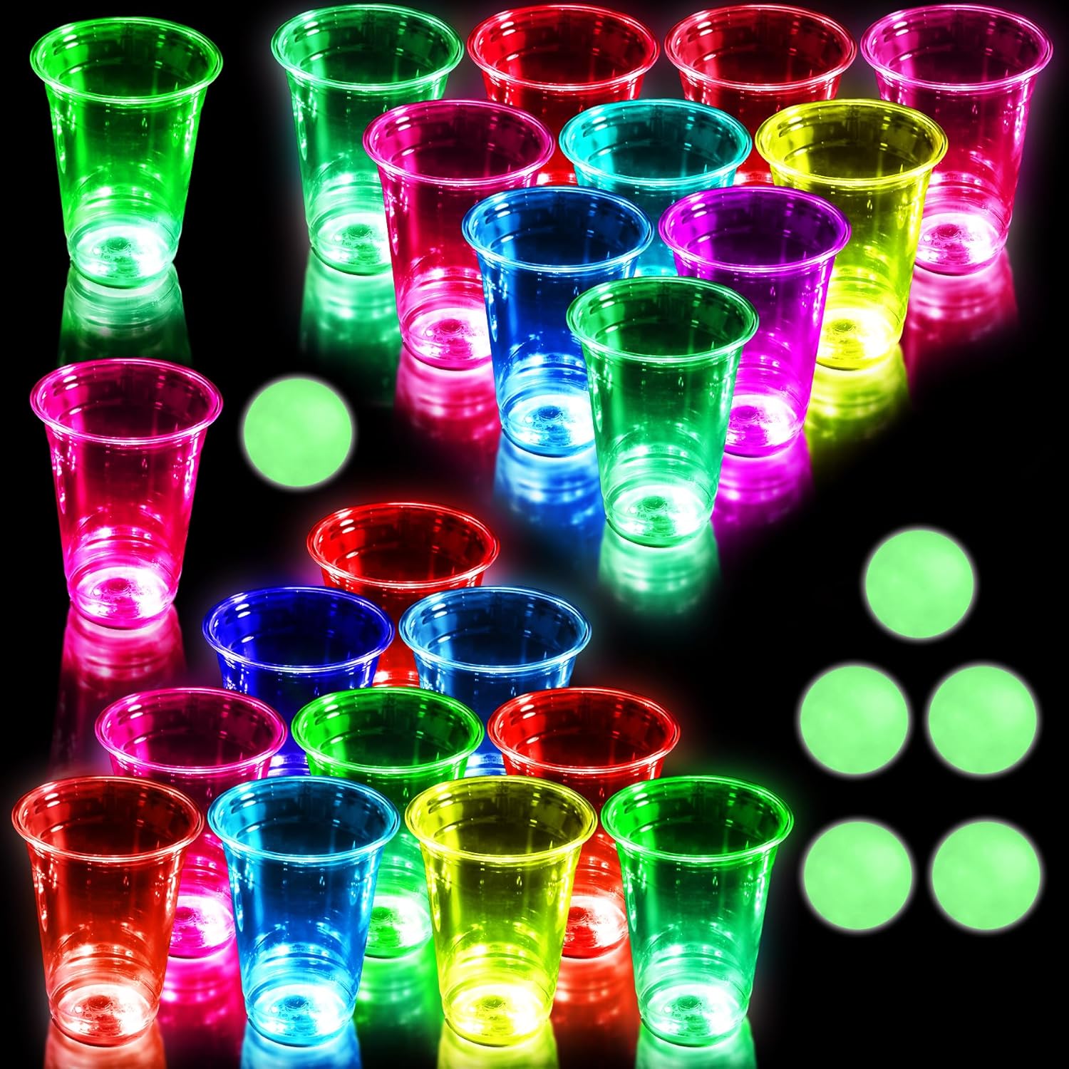 Glowing Party Beer Pong Game L - Party Games Jenga 评论和价格