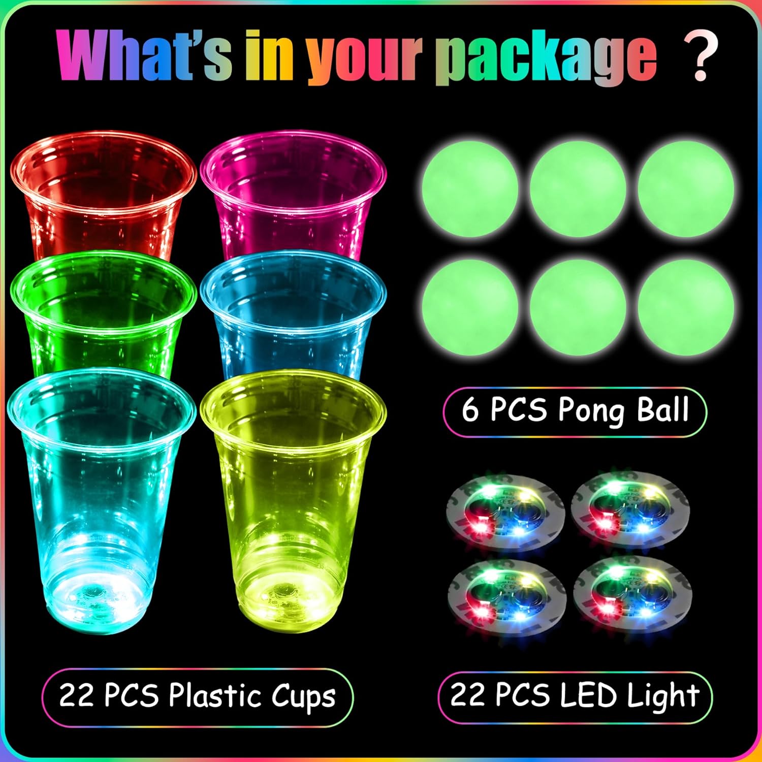 Glowing Party Beer Pong Game L - Party Games Jenga 评论和价格