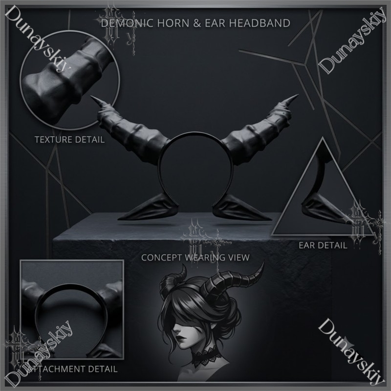 Black Devil Horn And Ears Head - Party Games Stream 评论和价格